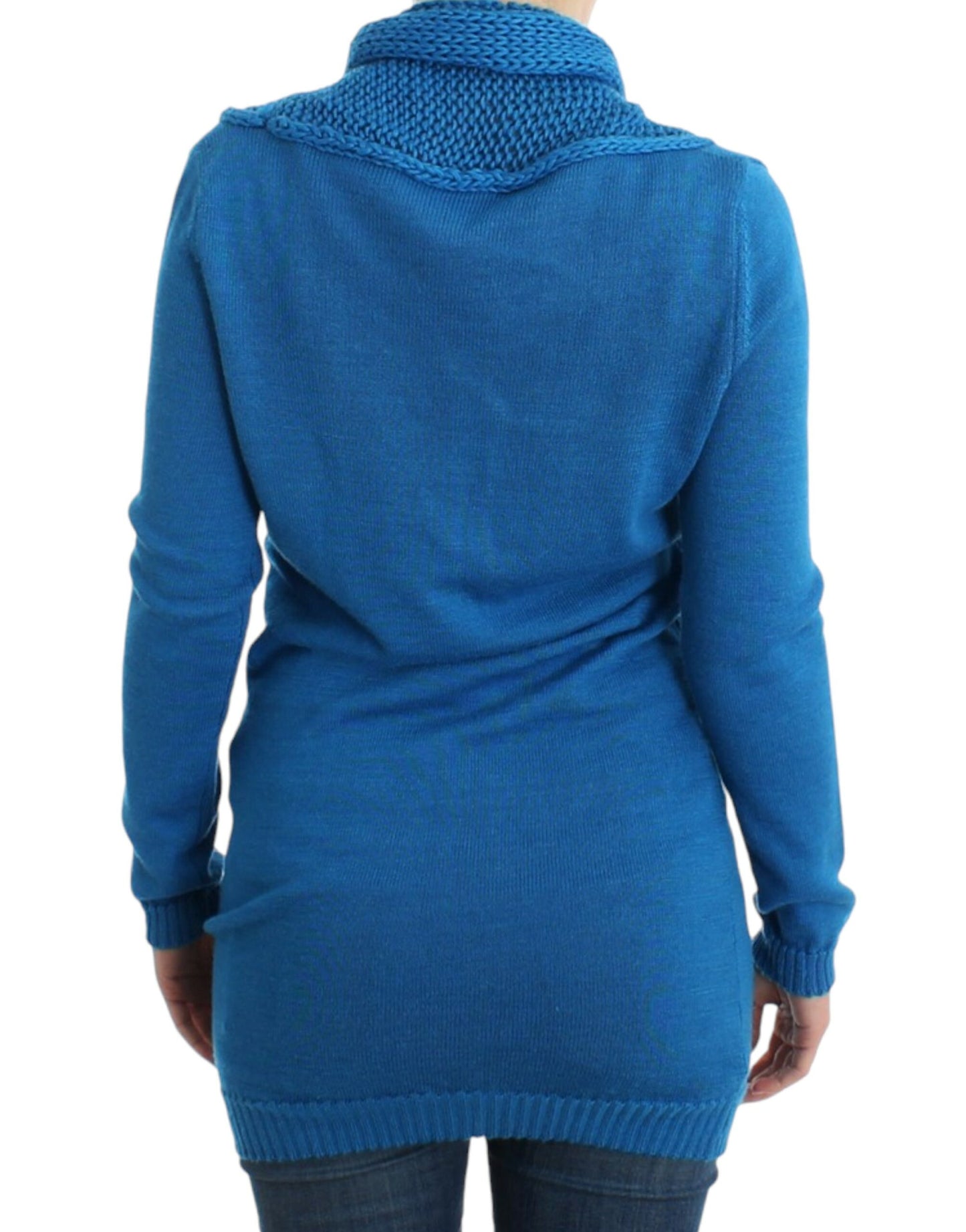 Kostume National Chic Blue Scoop Neck strik sweater