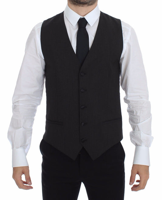 Dolce &amp; Gabbana Classic Grey Wool Blend Dress Vest