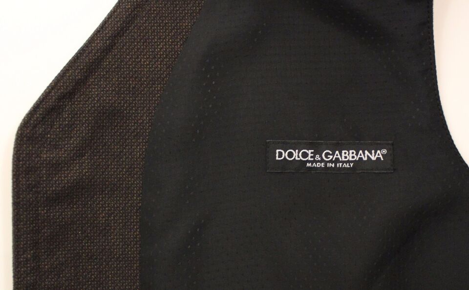 Dolce &amp; Gabbana elegant brun bomuldsblanding kjole vest