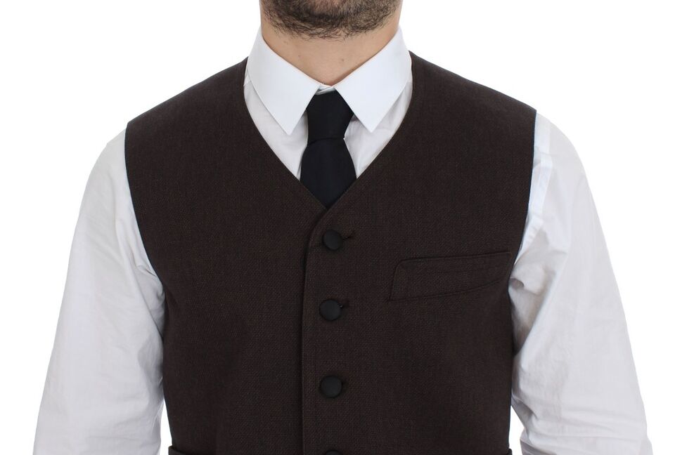 Dolce &amp; Gabbana elegant brun bomuldsblanding kjole vest