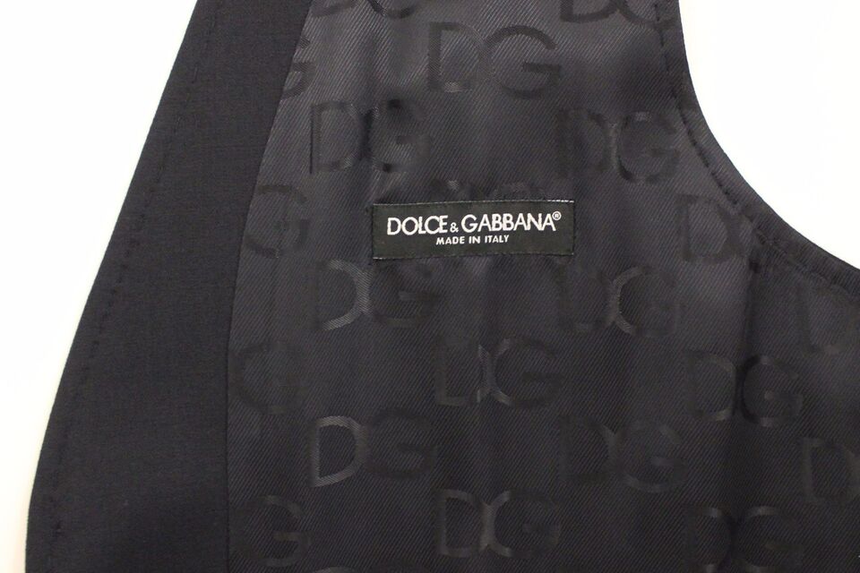 Dolce &amp; Gabbana Elegant gråstribet uld-silke kjolevest