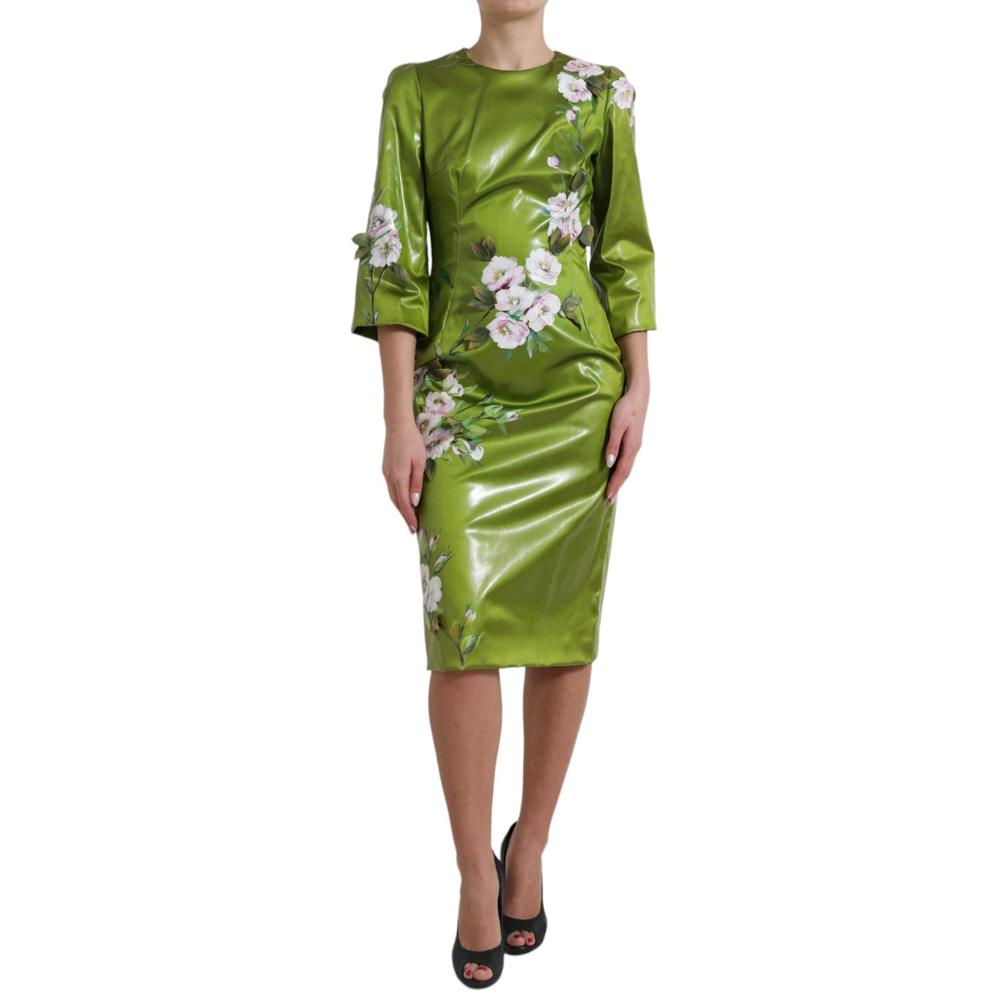 Dolce &amp; Gabbana Floral Elegance Midi Skede Kjole