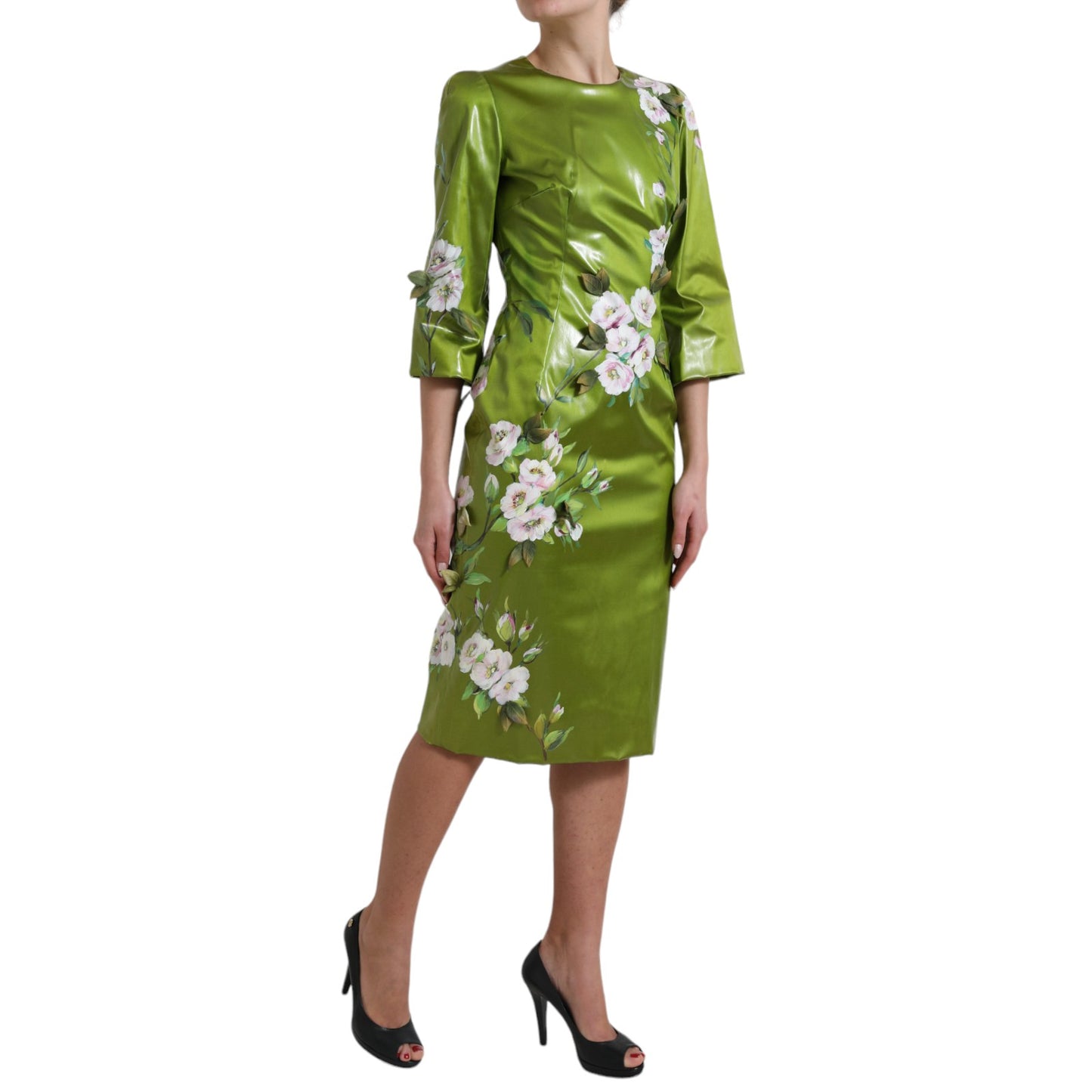 Dolce &amp; Gabbana Floral Elegance Midi Skede Kjole