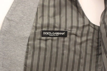 Dolce & Gabbana Elegant Gray Cotton Stretch Dress Vest