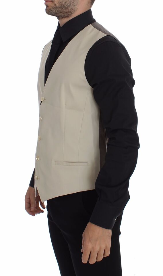 Dolce &amp; Gabbana Elegant beige bomuldsblanding kjole vest