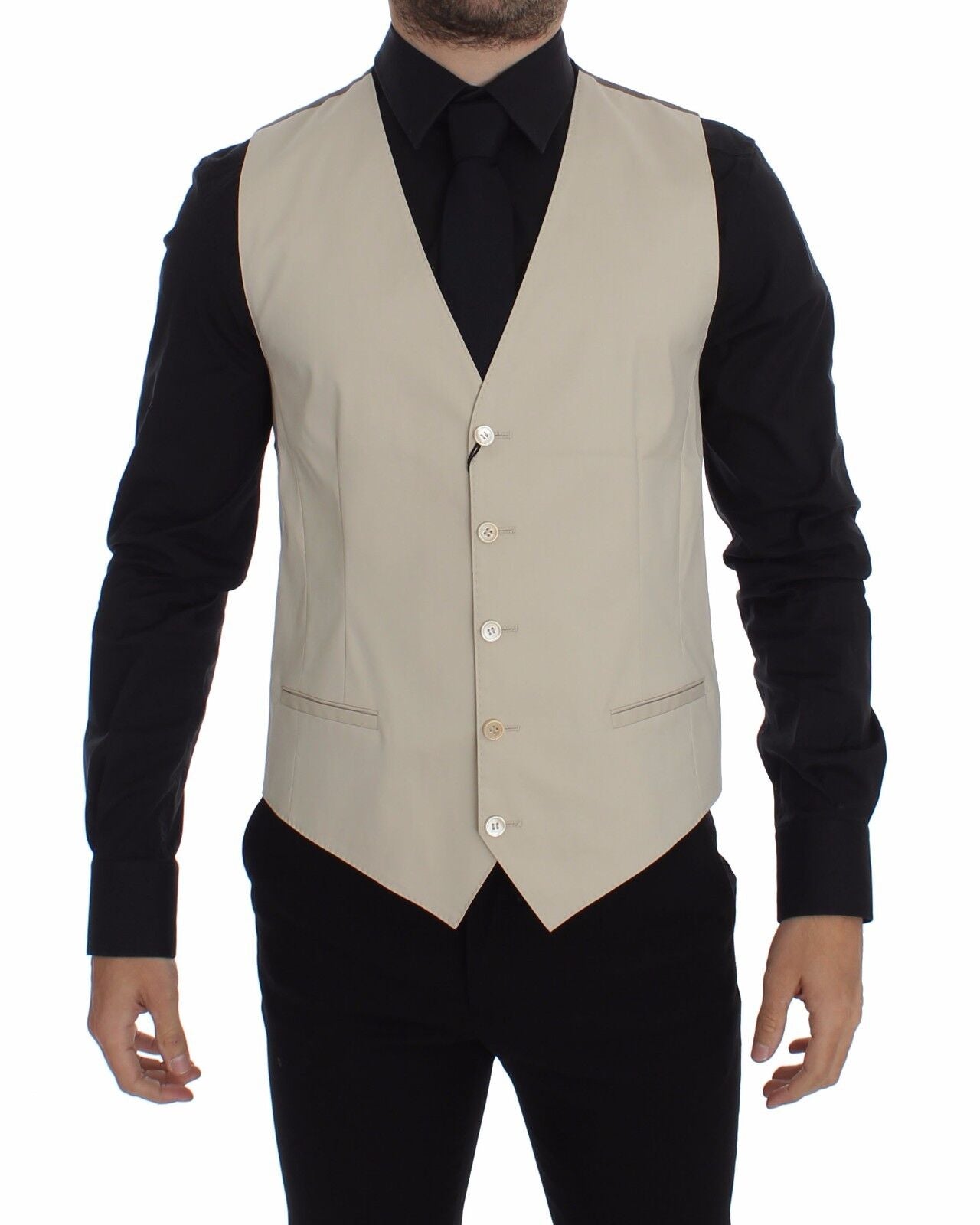 Dolce &amp; Gabbana Elegant beige bomuldsblanding kjole vest