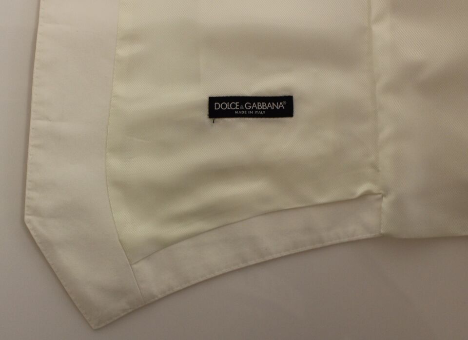 Dolce &amp; Gabbana Elegant White Bomuld Silke Dress Vest