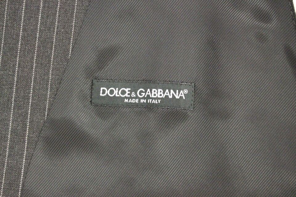 Dolce &amp; Gabbana Elegant gråstribet uldkjolevest