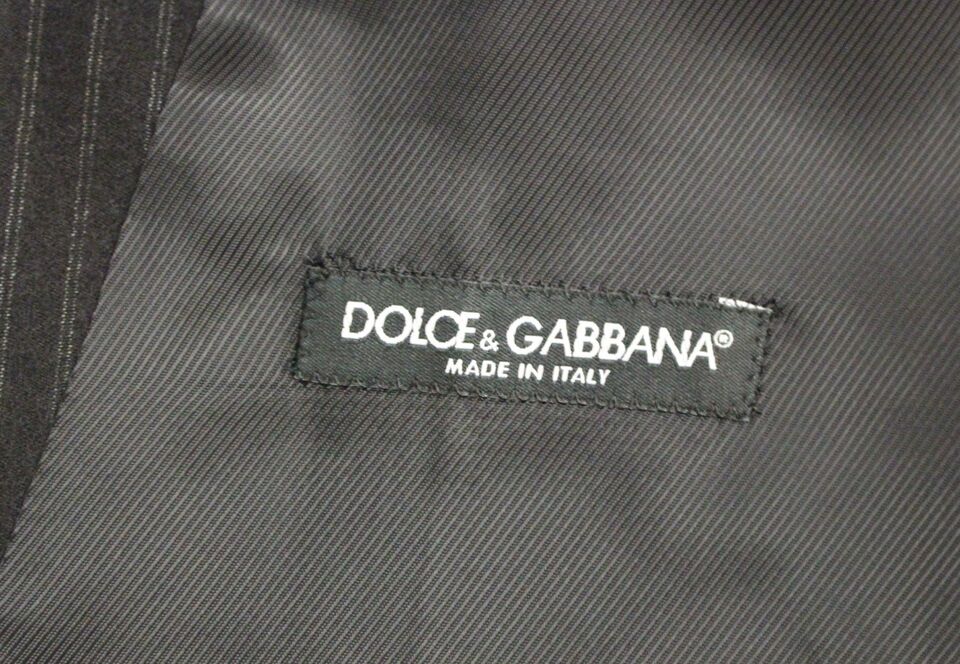 Dolce &amp; Gabbana Elegant sortstribet uldkjolevest