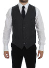 Dolce & Gabbana Elegant sortstribet uldkjolevest