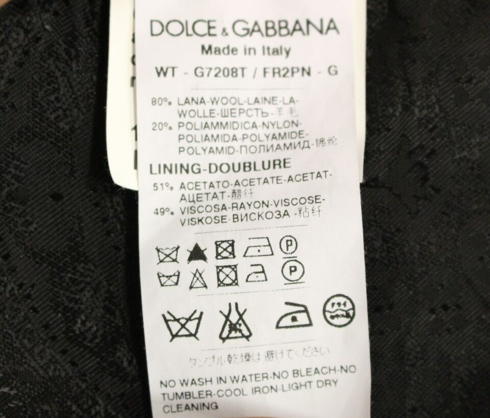 Dolce &amp; Gabbana Elegant sortstribet enkeltradet kjolevest