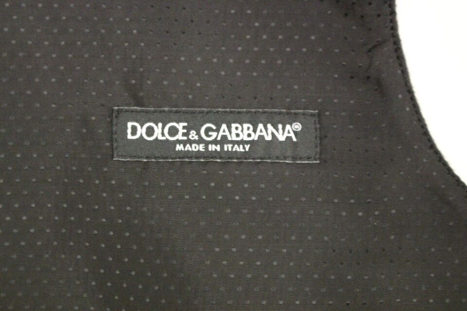 Dolce &amp; Gabbana Elegant Grey Wool Blend Dress Vest