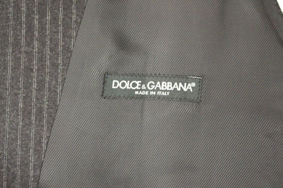 Dolce &amp; Gabbana Elegant gråstribet uldkjolevest