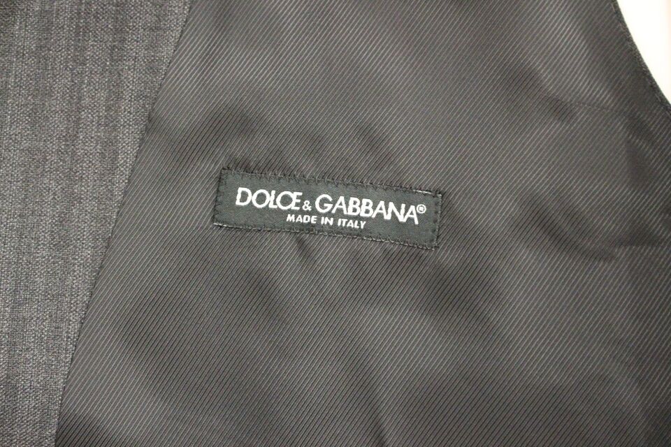 Dolce &amp; Gabbana Elegant gråstribet uldkjolevest