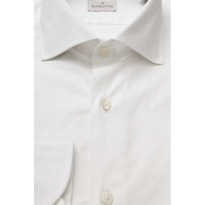 Bagutta White Cotton Mens Shirt