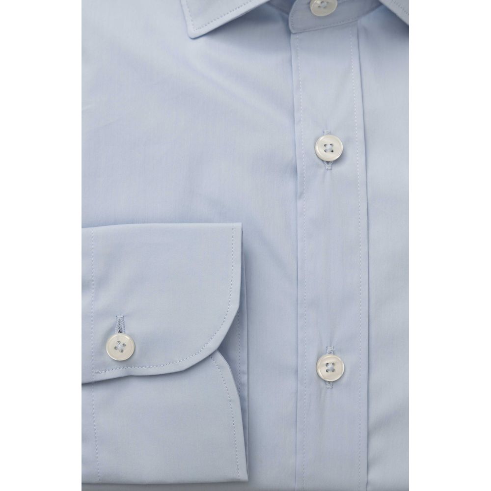 Bagutta Light Blue Cotton Men Shirt