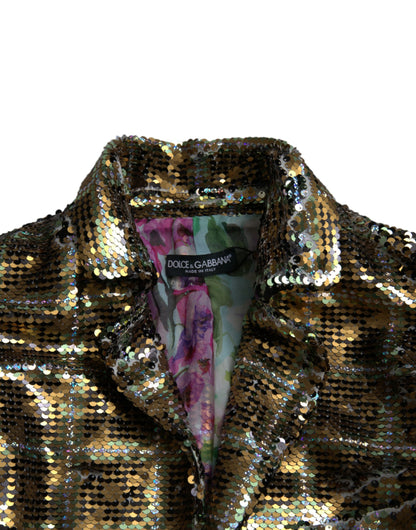 Dolce &amp; Gabbana Flerfarvet Pailletbesat Cropped Jakke
