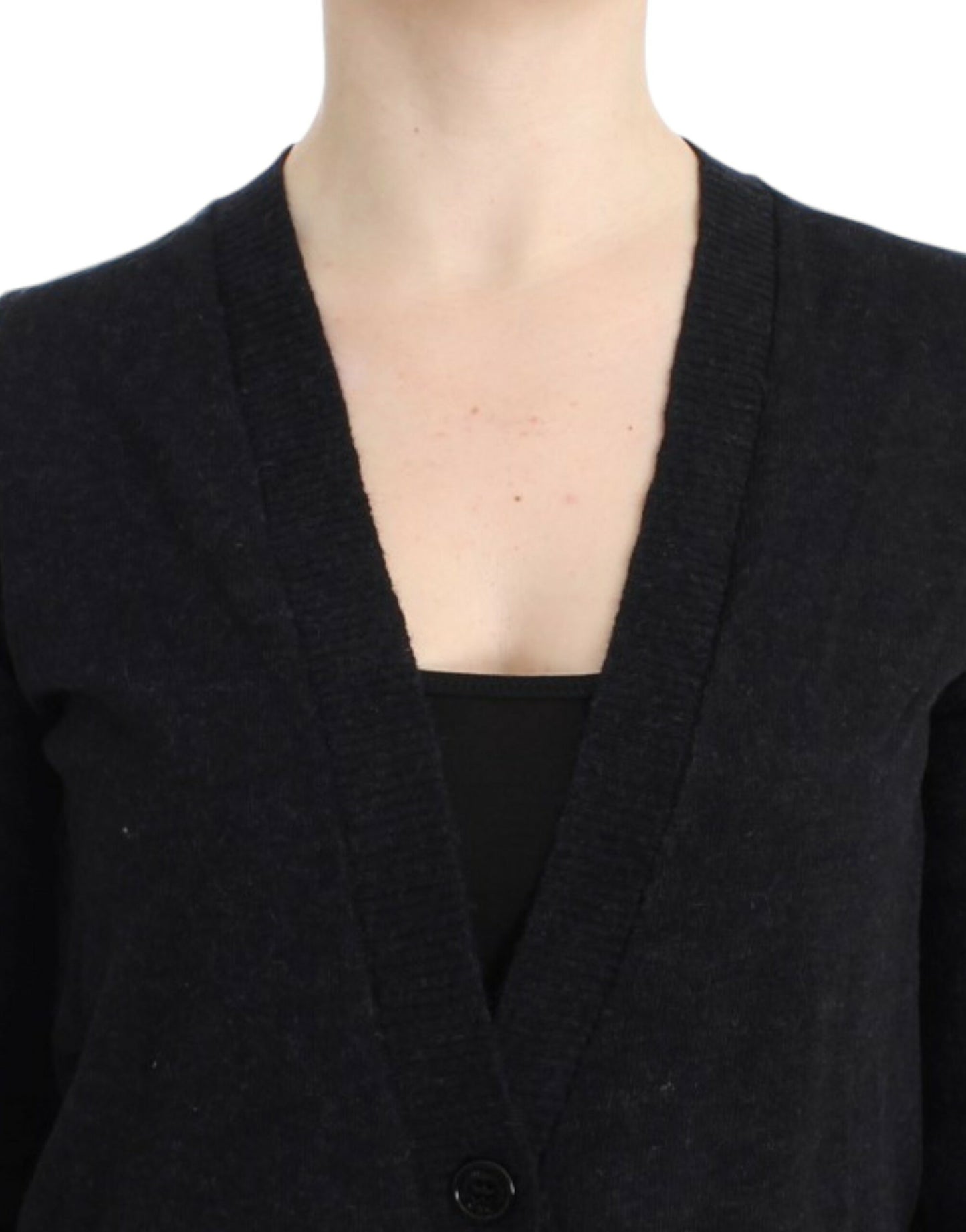 Costume National Elegant Dyb V-hals letvægts cardigan