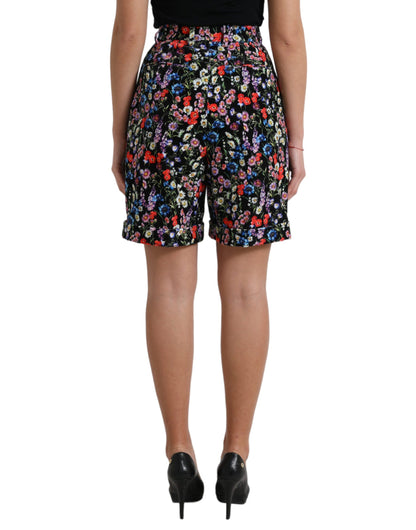 Dolce &amp; Gabbana Chic Blomsterprintede Hotpants Shorts med Høj Talje