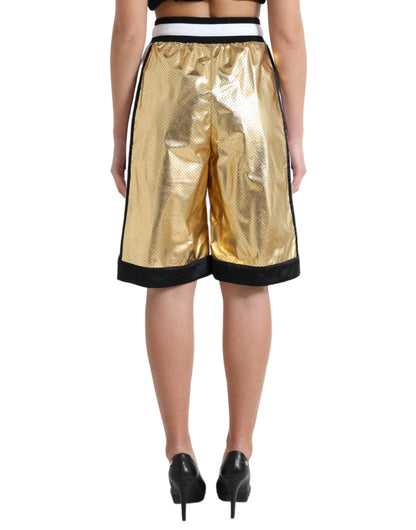 Dolce &amp; Gabbana Elevated Elegance: Gyldne shorts med høj talje