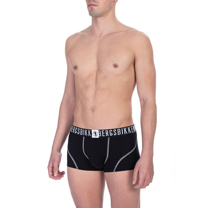 Bikkembergs Black Cotton Men Underwear Trunks Twin Pack