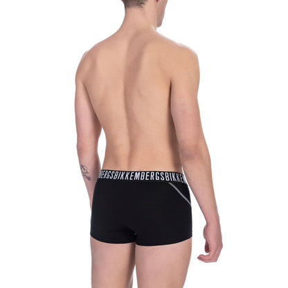 Bikkembergs Black Cotton Men Underwear Trunks Twin Pack