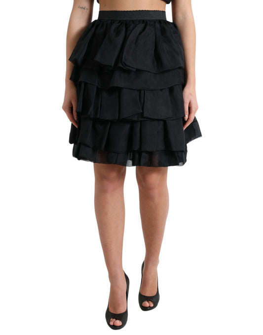 Dolce &amp; Gabbana Elegant Lagdelt A-formet Mini Nederdel