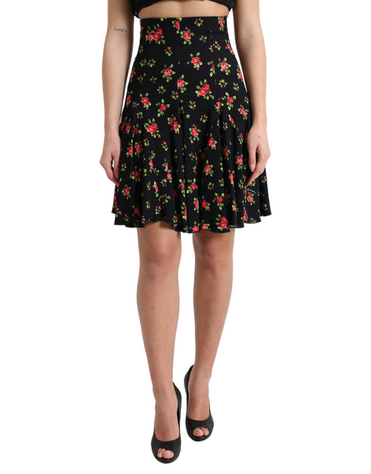 Dolce &amp; Gabbana Blomstret A-formet mini-nederdel med høj talje