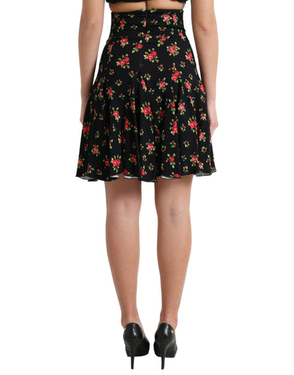 Dolce &amp; Gabbana Blomstret A-formet mini-nederdel med høj talje