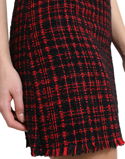 Dolce &amp; Gabbana Fristende Tartan Højtaljet Mini Nederdel