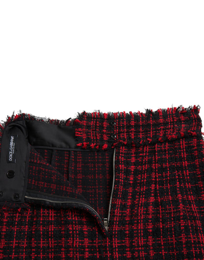 Dolce &amp; Gabbana Fristende Tartan Højtaljet Mini Nederdel