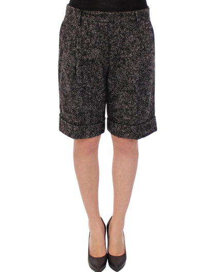 Dolce &amp; Gabbana Elegante Grå Shorts i Alpaca-blanding