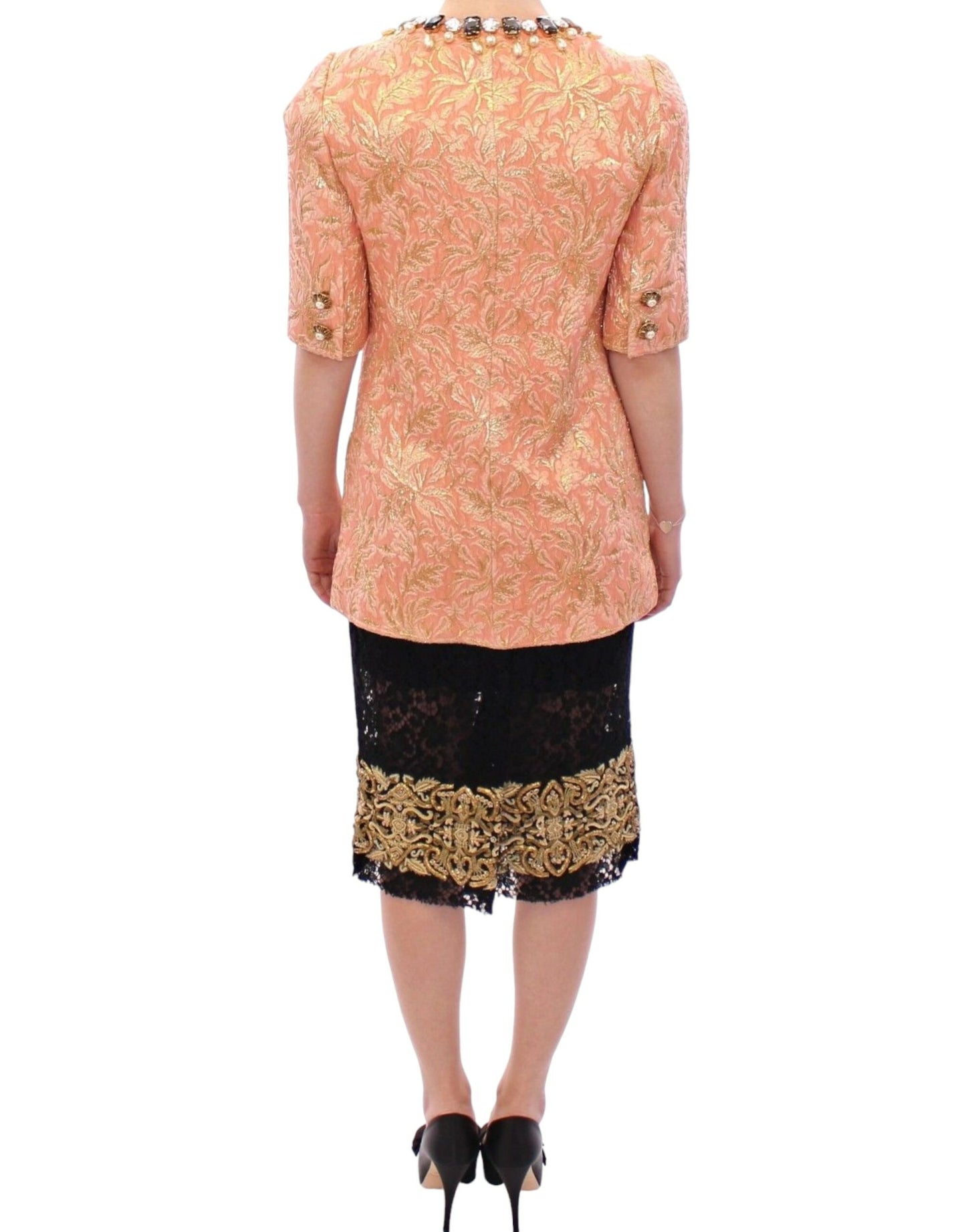 Dolce &amp; Gabbana Eksklusiv Crystal Brocade Coat Jacket