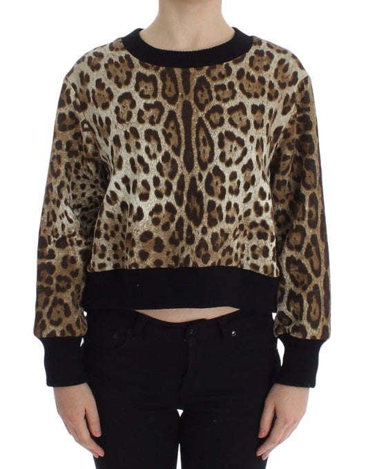 Dolce &amp; Gabbana Elegant leopardprint kort sweater top