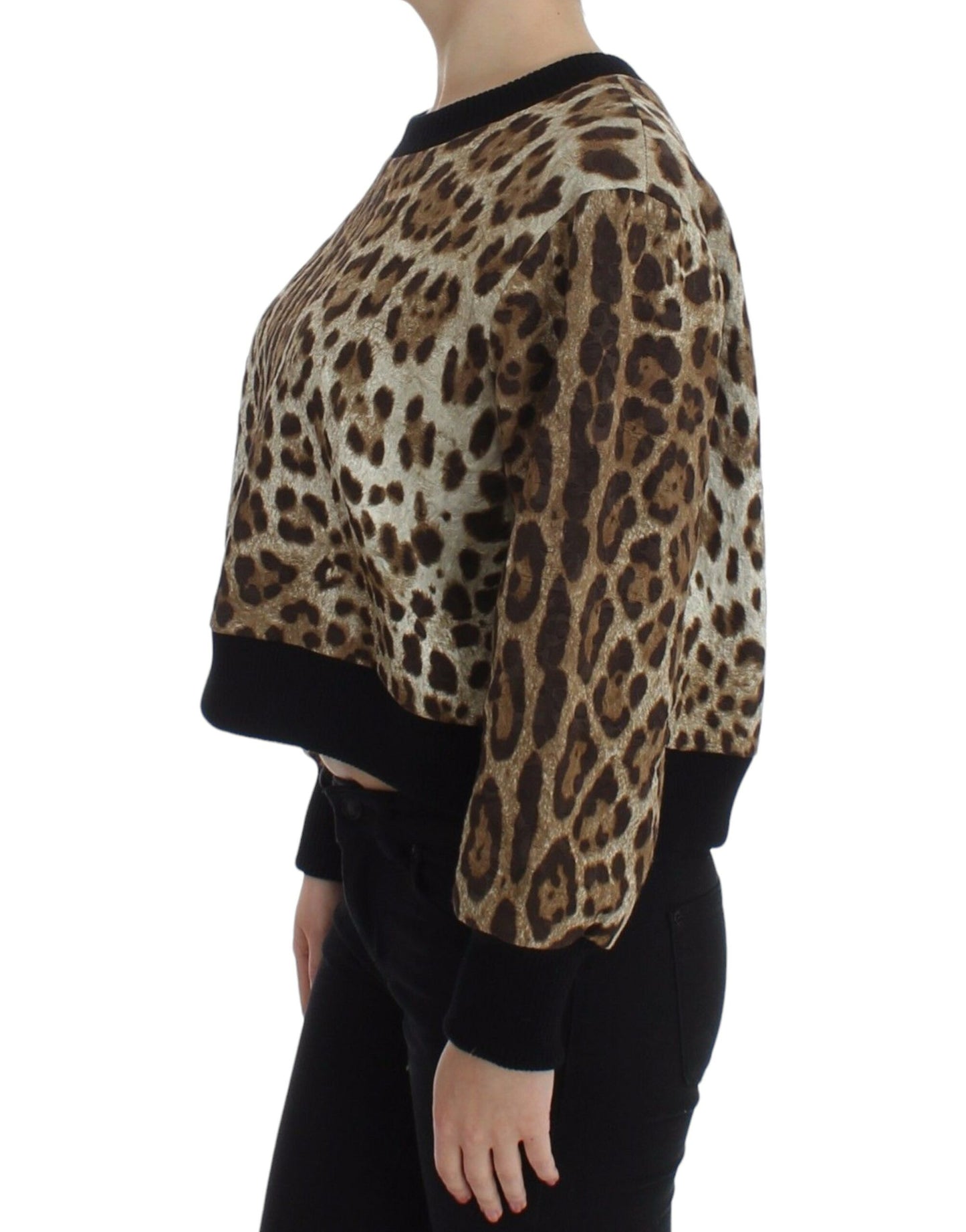 Dolce &amp; Gabbana Elegant leopardprint kort sweater top