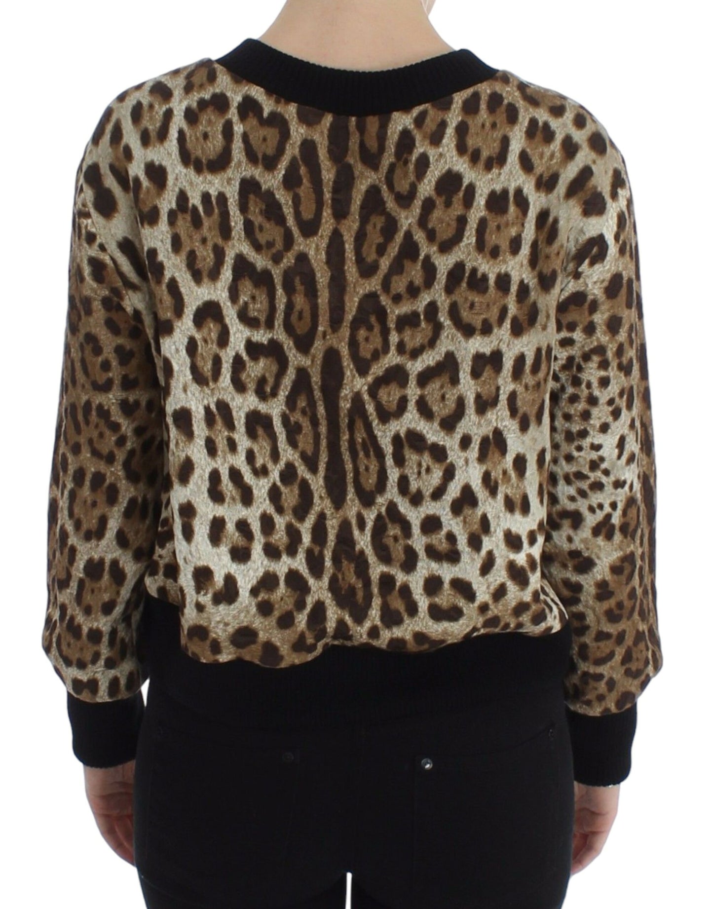 Dolce &amp; Gabbana Elegant leopardprint kort sweater top