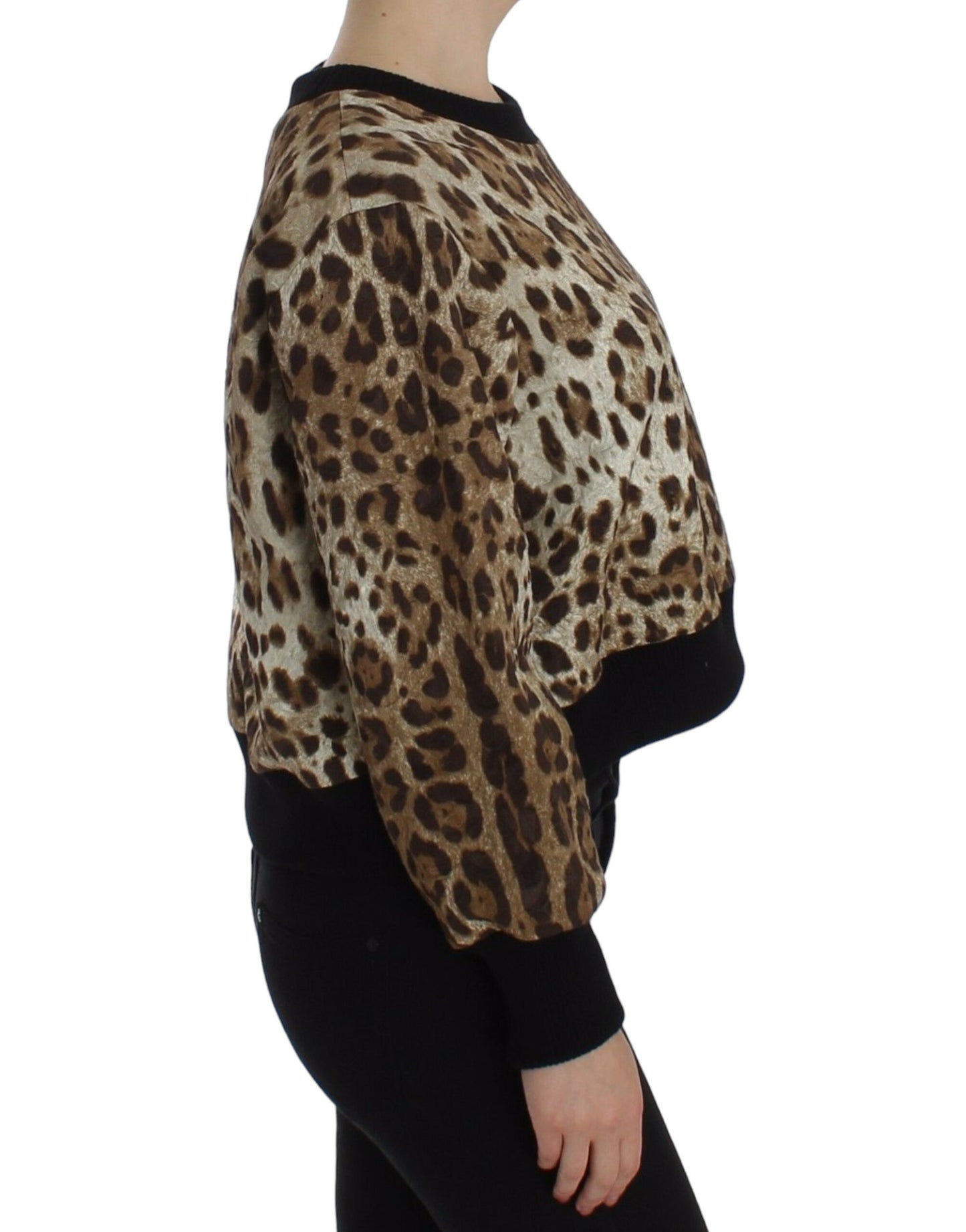 Dolce &amp; Gabbana Elegant leopardprint kort sweater top