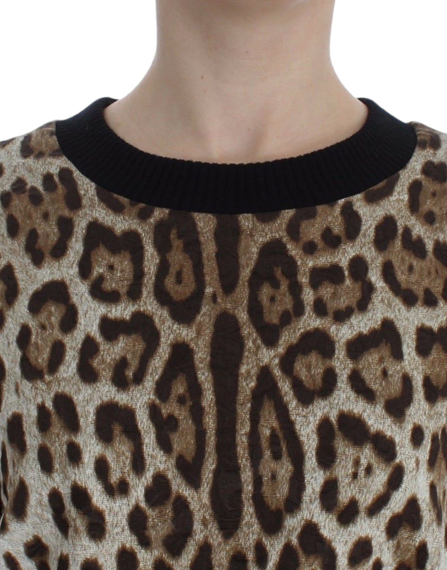 Dolce &amp; Gabbana Elegant leopardprint kort sweater top