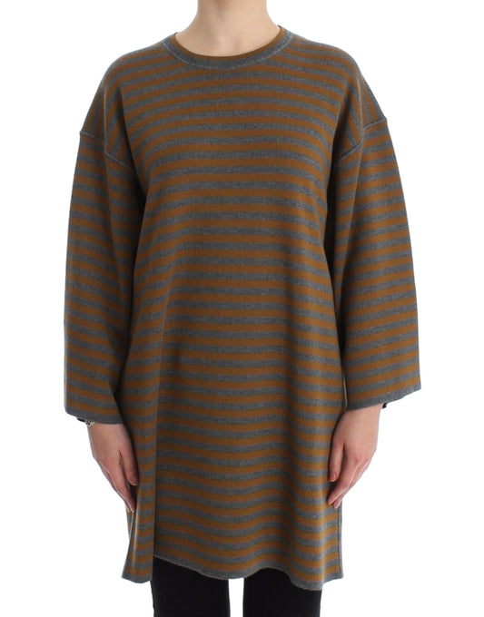 Dolce &amp; Gabbana gul &amp; grå stribet oversize sweater