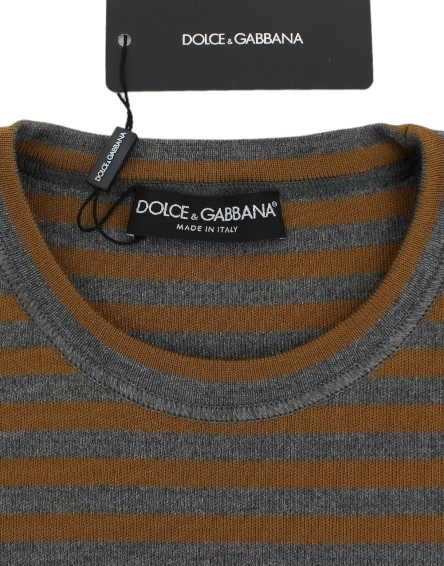 Dolce &amp; Gabbana gul &amp; grå stribet oversize sweater