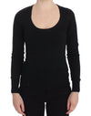 Dolce & Gabbana Elegant sort sweater med dyb rund hals