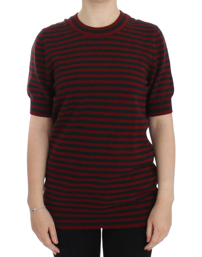 Dolce &amp; Gabbana Elegant Stribet Cashmere Crewneck Sweater