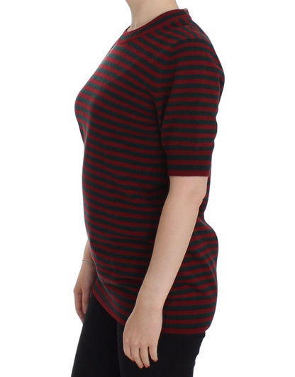 Dolce &amp; Gabbana Elegant Stribet Cashmere Crewneck Sweater