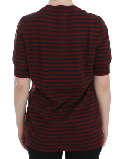 Dolce &amp; Gabbana Elegant Stribet Cashmere Crewneck Sweater