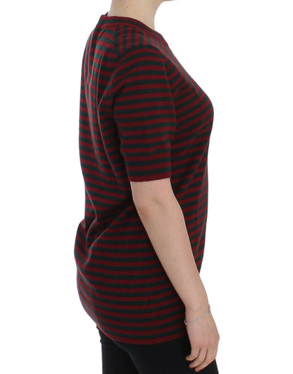 Dolce &amp; Gabbana Elegant Stribet Cashmere Crewneck Sweater