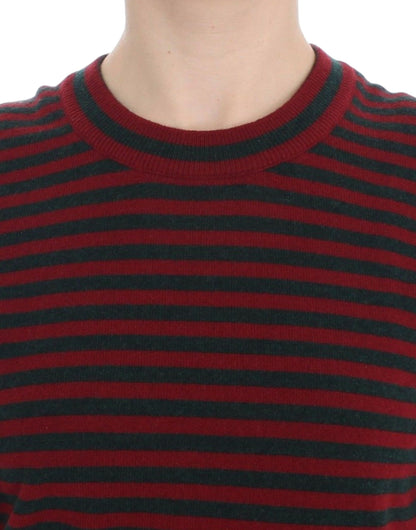 Dolce &amp; Gabbana Elegant Stribet Cashmere Crewneck Sweater