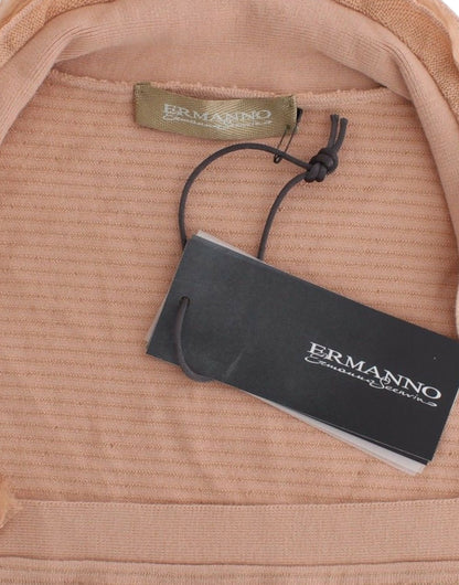 Ermanno Scervino Chic Stribet Orange Sweater i Uldblanding