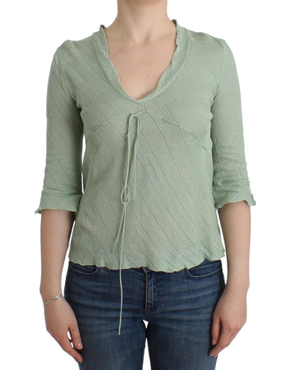 Ermanno Scervino Chic Grøn Strikket Top – Æterisk Elegance