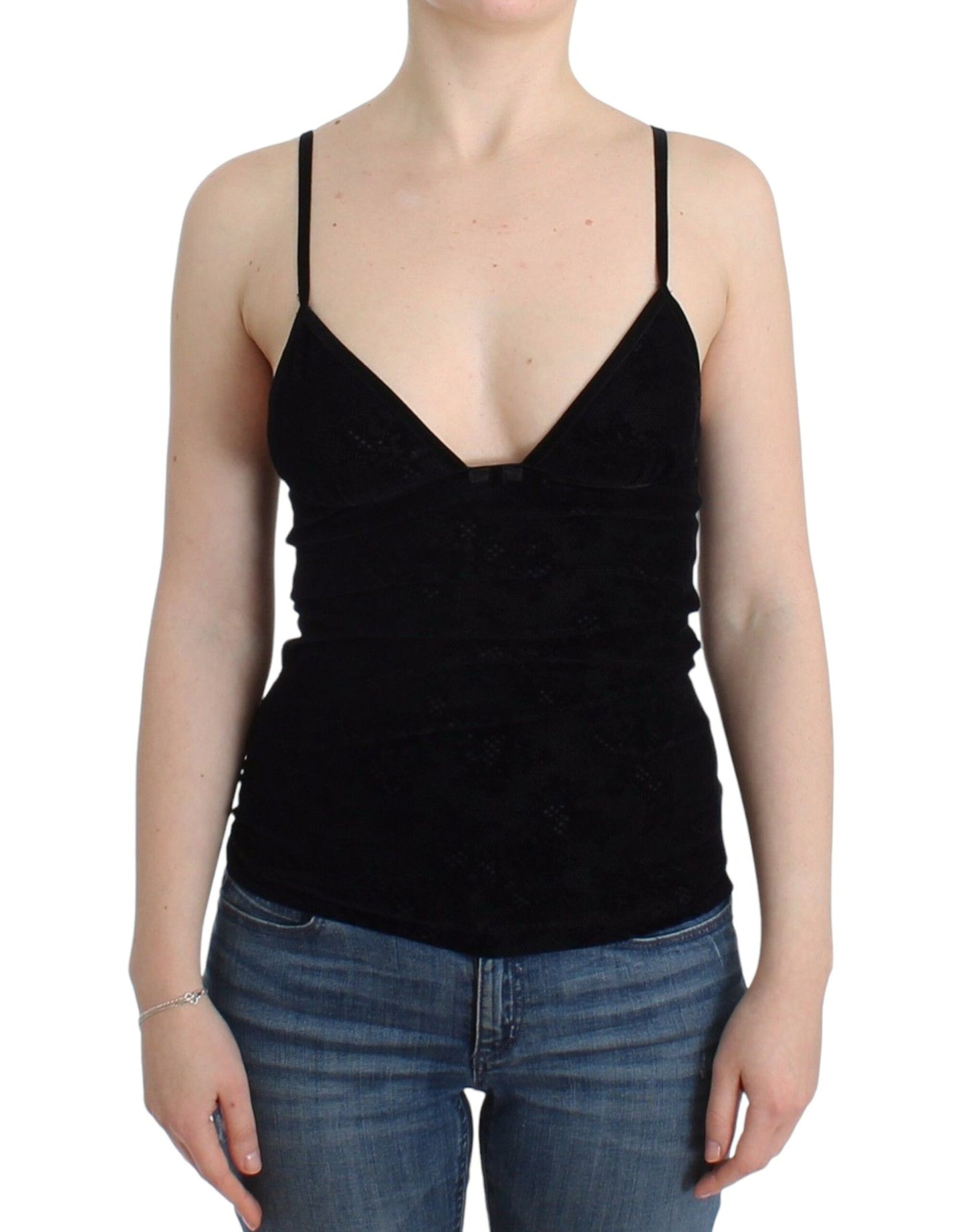 Ermanno Scervino Elegant Black Cami Lingeri Top