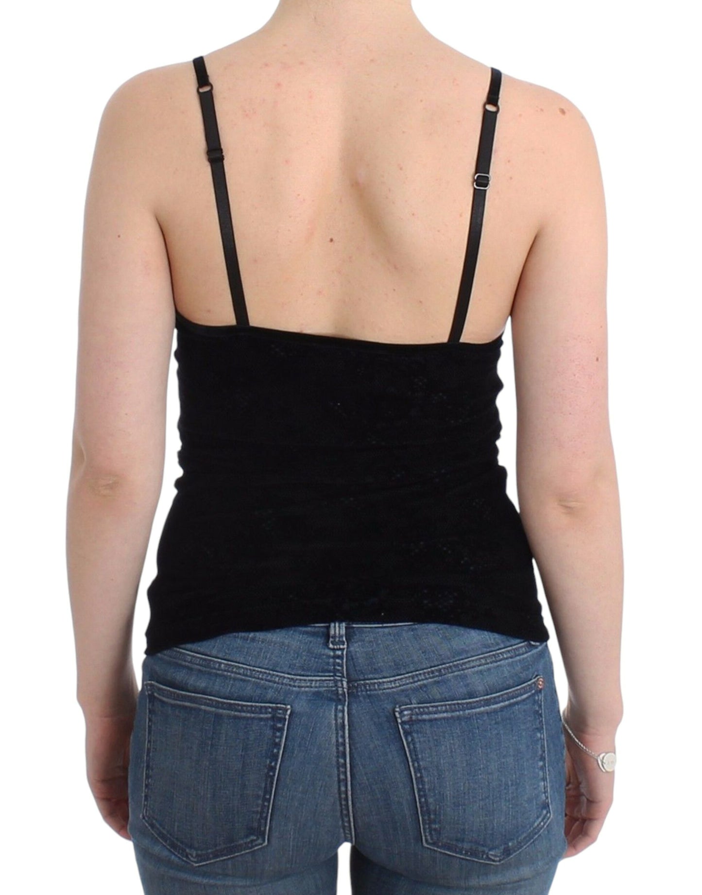 Ermanno Scervino Elegant Black Cami Lingeri Top